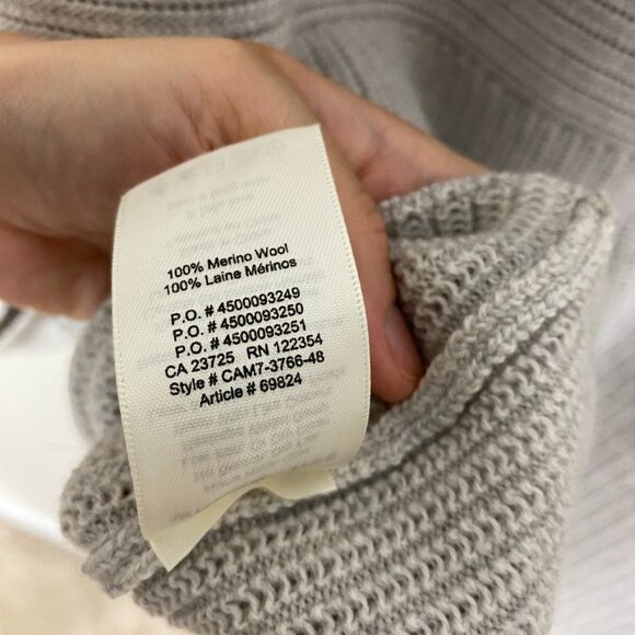 Wilfred Free Merino Wool Chunky Oversized Sweater Womens Small Grey V Neck - Picture 9 of 10